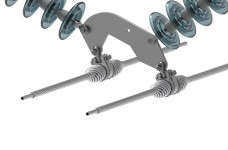 V-String Assembly - Angled Suspension, Twin Horizontal Bundle Conductor, 50K
